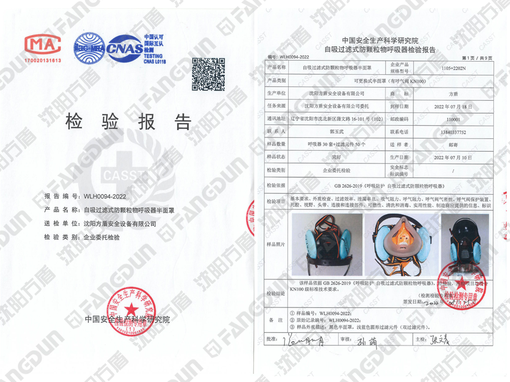 Inspection Report of Fangdun 1105 + 2202N by China Academy of Safety Science and Technology